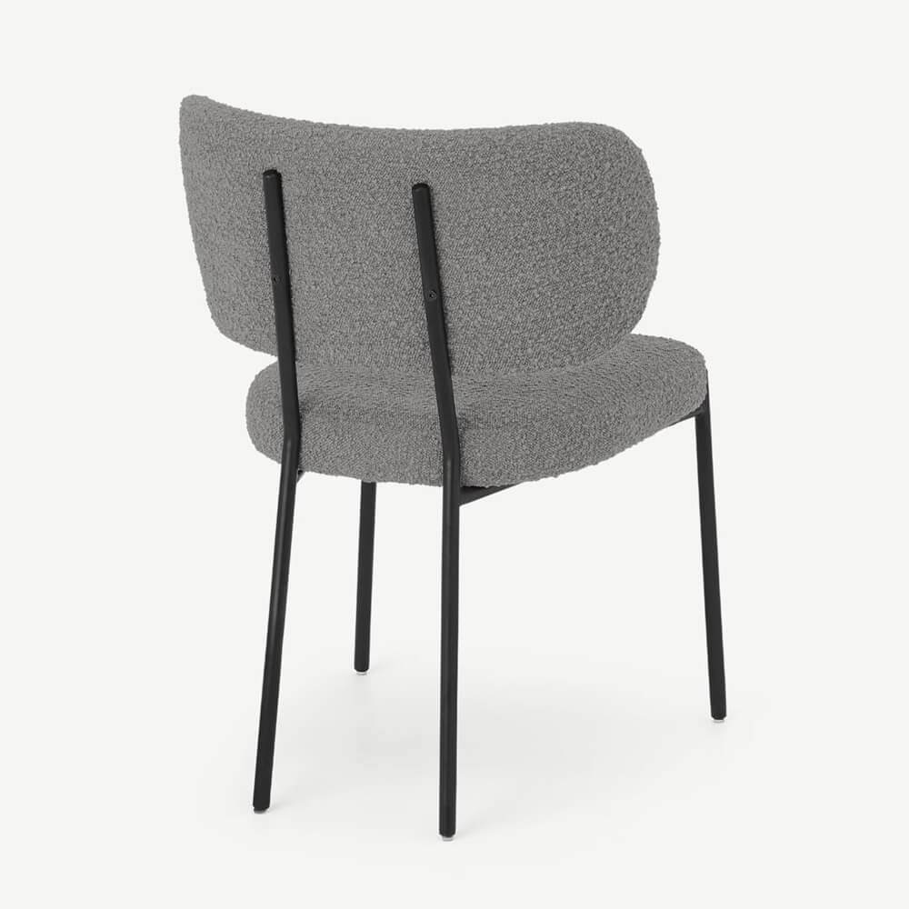 DINING CHAIR, STEEL BOUCLE - Image 2