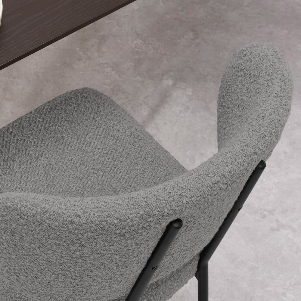 DINING CHAIR, STEEL BOUCLE - Image 3